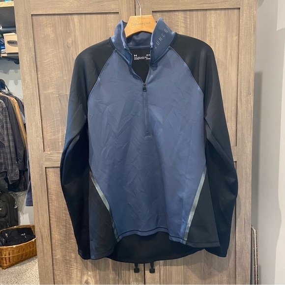 Under Armour Womens Large Pullover Quarter Zip Running Shirt Top Long Sleeve - Picture 1 of 10
